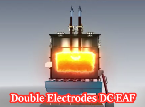 Double electrodes DC EAF